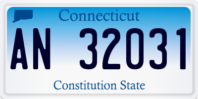 CT license plate AN32031