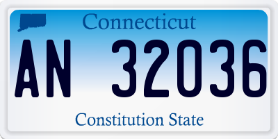 CT license plate AN32036