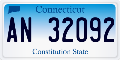 CT license plate AN32092