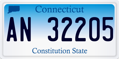 CT license plate AN32205