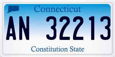 CT license plate AN32213