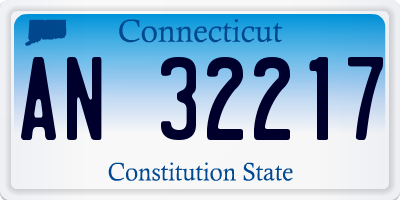 CT license plate AN32217