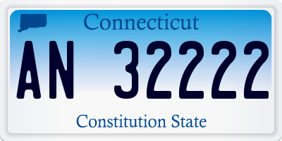 CT license plate AN32222