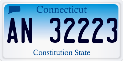 CT license plate AN32223