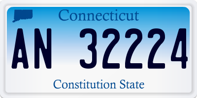 CT license plate AN32224