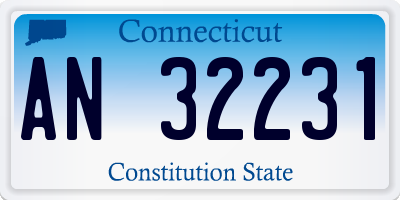 CT license plate AN32231