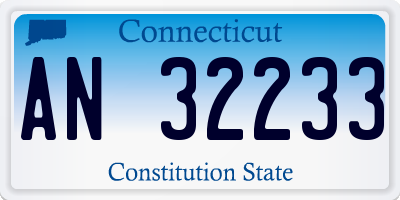 CT license plate AN32233