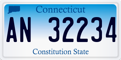 CT license plate AN32234