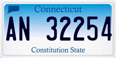 CT license plate AN32254