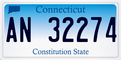CT license plate AN32274