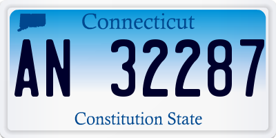CT license plate AN32287