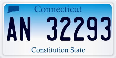 CT license plate AN32293
