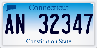 CT license plate AN32347