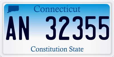CT license plate AN32355