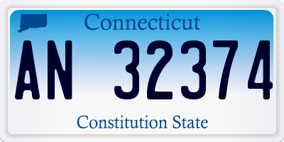 CT license plate AN32374