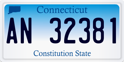 CT license plate AN32381