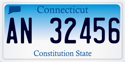 CT license plate AN32456