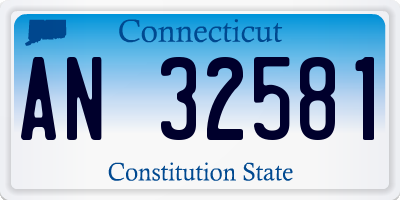 CT license plate AN32581