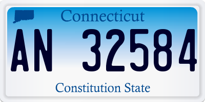 CT license plate AN32584