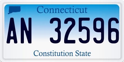 CT license plate AN32596