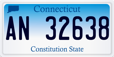 CT license plate AN32638