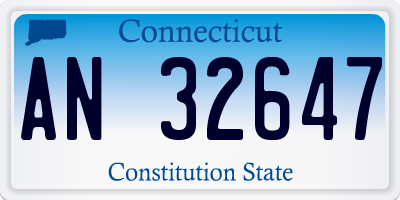 CT license plate AN32647