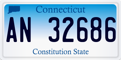 CT license plate AN32686
