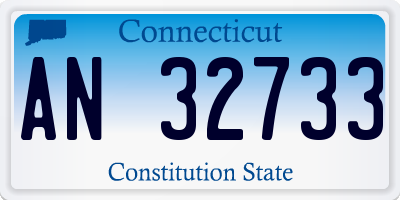 CT license plate AN32733