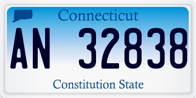 CT license plate AN32838