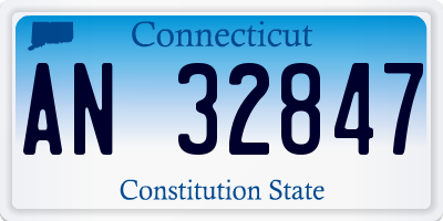 CT license plate AN32847