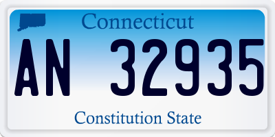 CT license plate AN32935