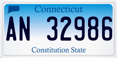 CT license plate AN32986