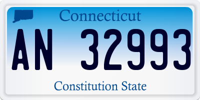 CT license plate AN32993