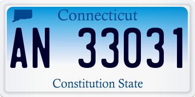 CT license plate AN33031