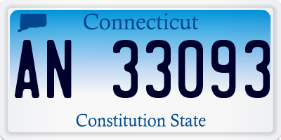 CT license plate AN33093