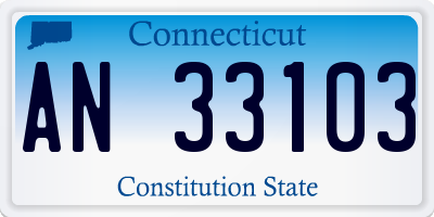 CT license plate AN33103