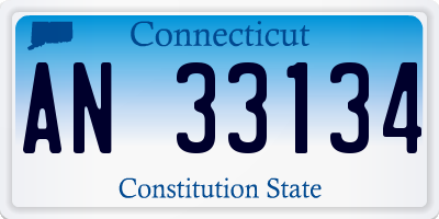 CT license plate AN33134