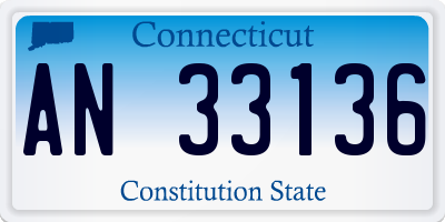 CT license plate AN33136
