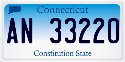 CT license plate AN33220