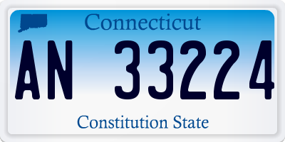 CT license plate AN33224