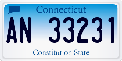 CT license plate AN33231