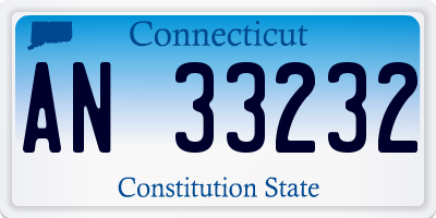 CT license plate AN33232