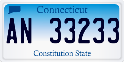 CT license plate AN33233