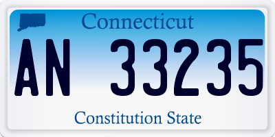 CT license plate AN33235