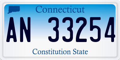 CT license plate AN33254