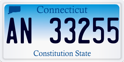 CT license plate AN33255