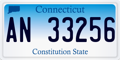 CT license plate AN33256