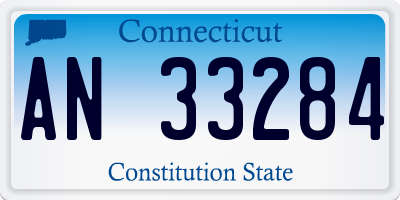 CT license plate AN33284