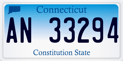 CT license plate AN33294