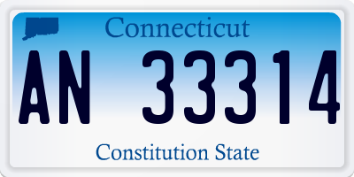 CT license plate AN33314